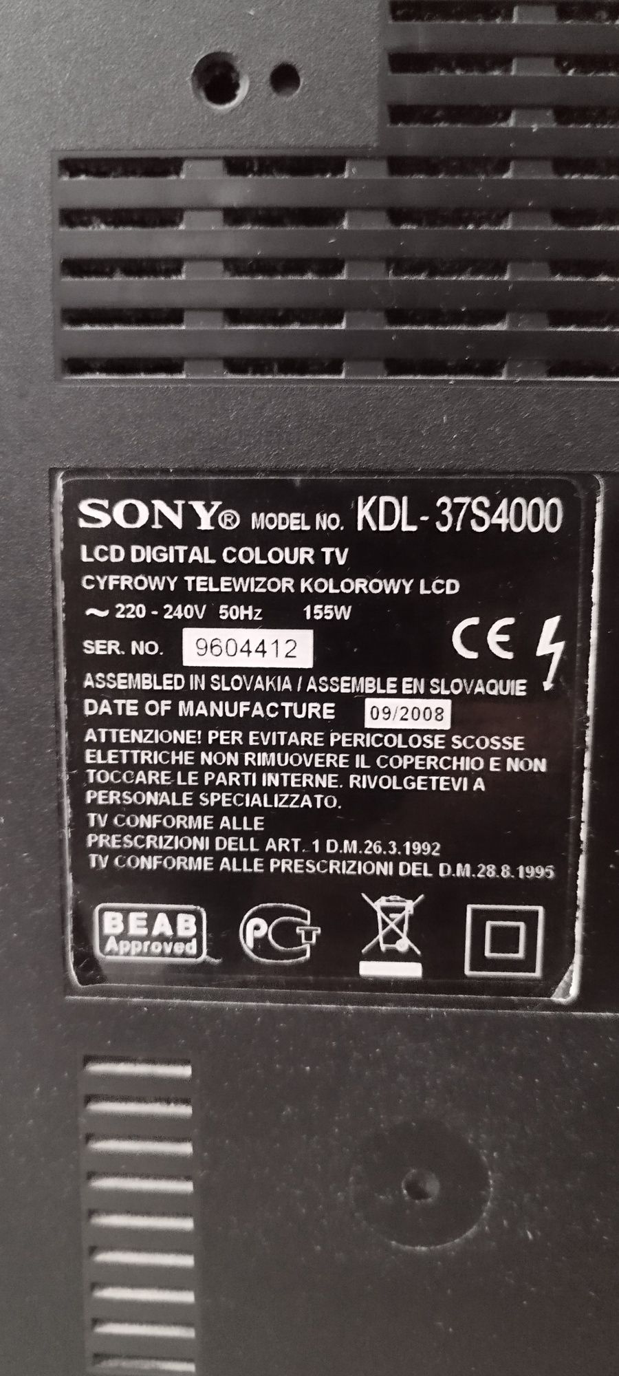 Telewizor Sony KDL37S4000
