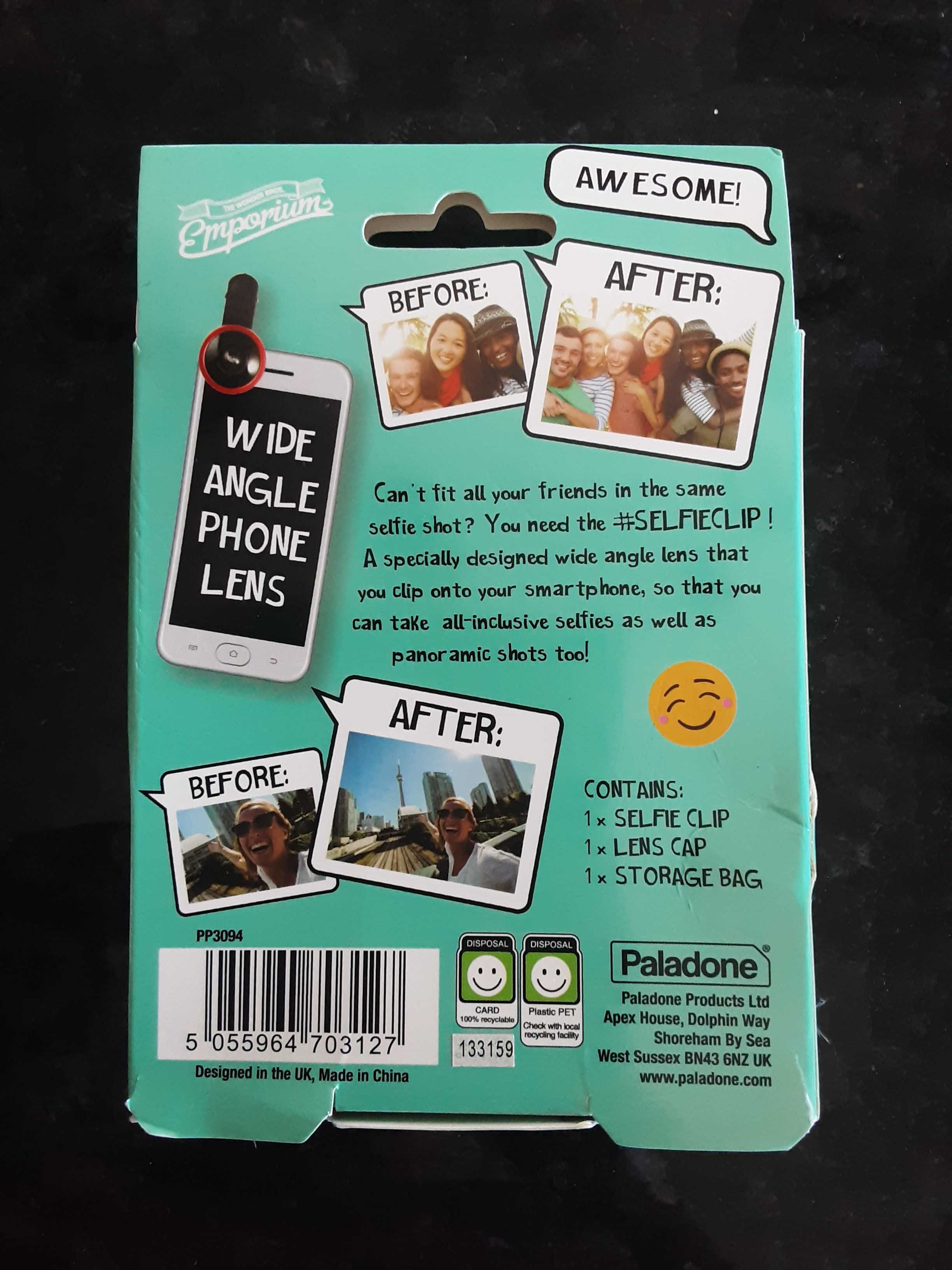 Selfie Clip/Lente Fotográfica Wide Angle para Smartphone (Como NOVA!)