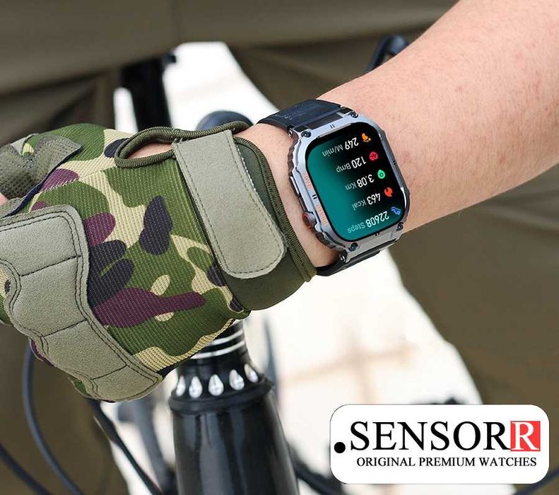 Mocny Wojskowy Zegarek Męski SMARTWATCH ROZMOWY SMS Oryginalny SENSORR