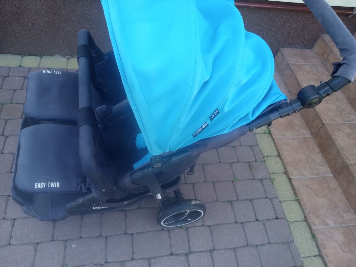 Wózek Baby Monster 2w1 blizniaczy spacerowy plus  gondole