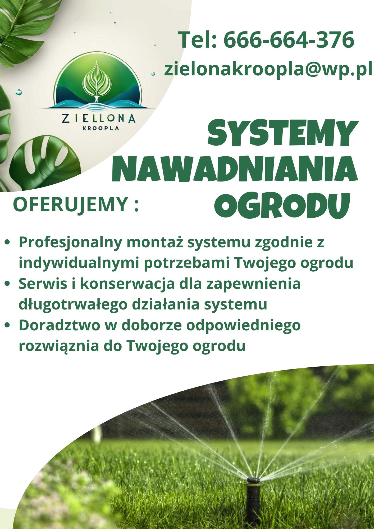 Automatyczne Systemy nawadniania, serwis, trawniki