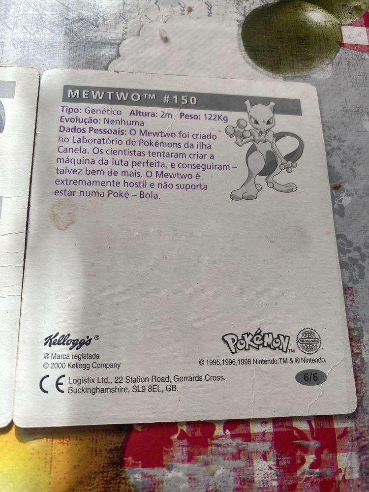 Cartoes Pokemon Boomer e Cartoes Kelloggs