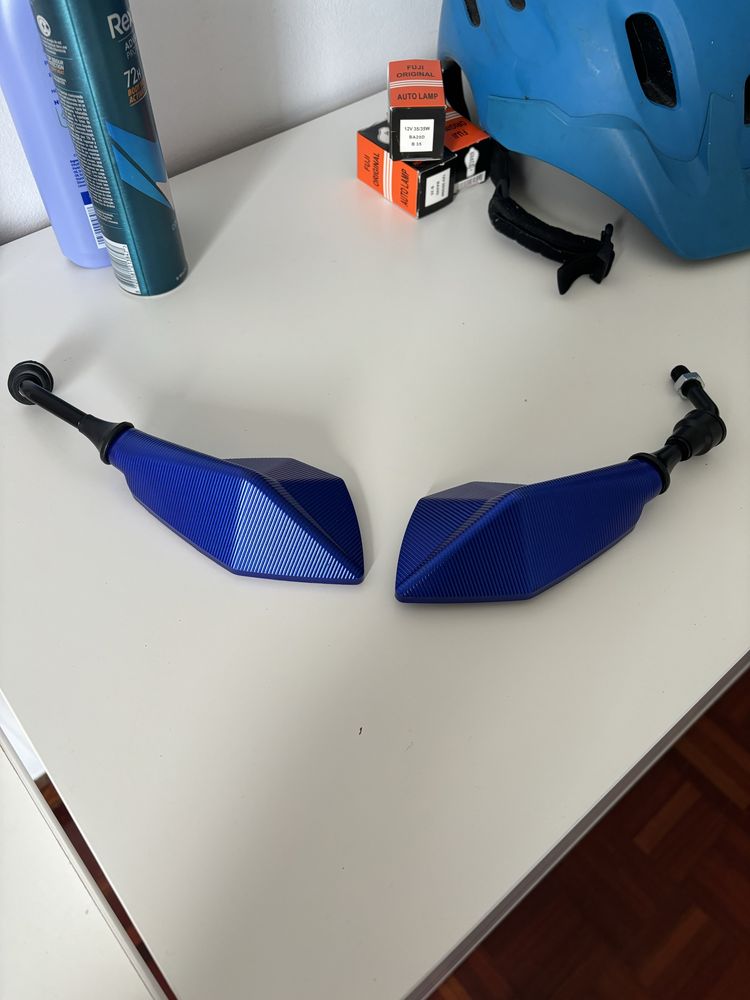 Espelho moto azul novo