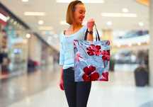 Torba na zakupy – BORDOWE KWIATY - moda, ekologia i styl w jednym