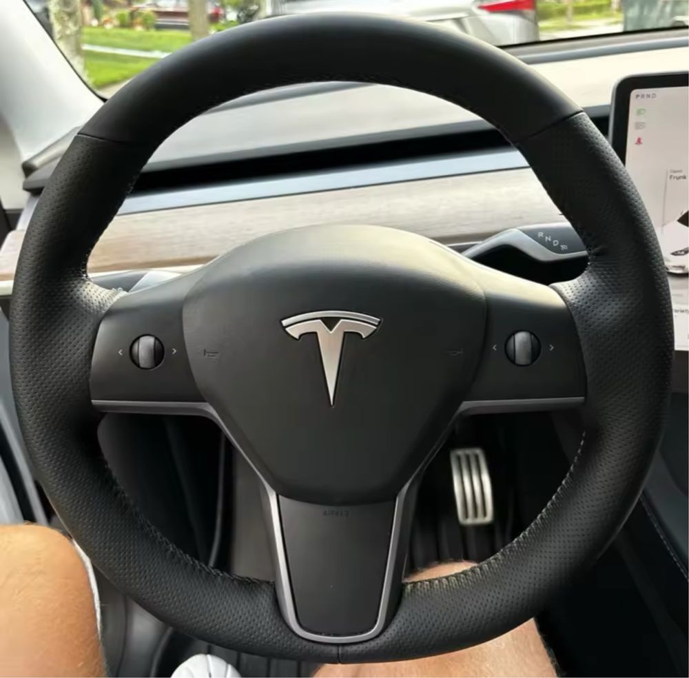 Чудовий Подарунок Чехол на руль Tesla Model Y Model 3 шкіра мікрофібри