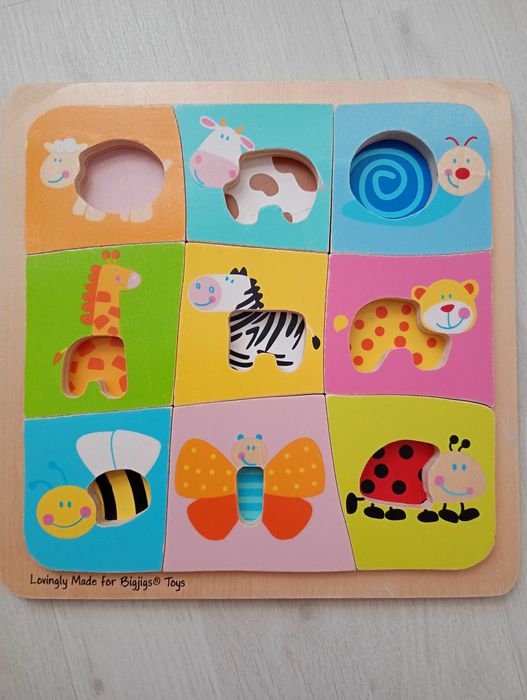Dopasuj zwierzątka EMPIS_Bigjigs Toys_Puzzle z szablonami-układanka