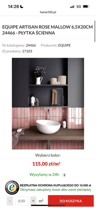 Plytki EQUIPE Rose Mallow 6,5*20