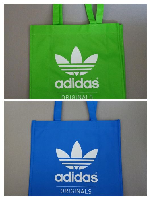 Dwie siatki torby ekologiczne adidas zielona i niebieska