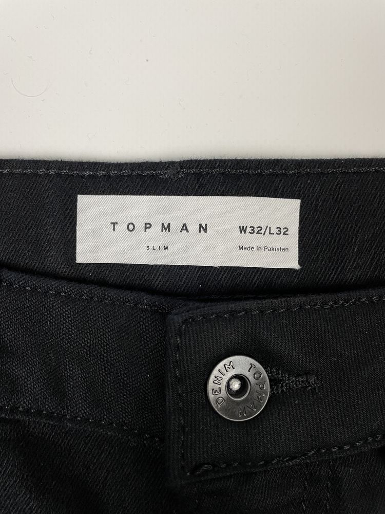 Джинси Topman Stretch Slim (W30 / W32) чорні завужені чоловічі