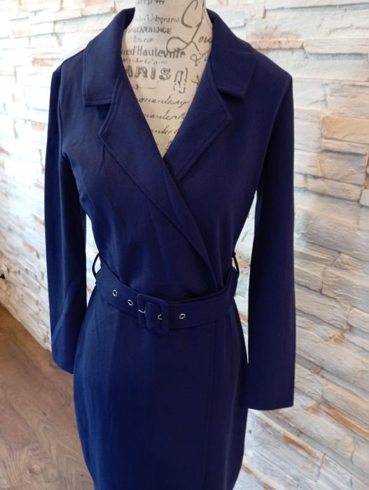 Granatowa sukienka szmizjerka Mohito r.S.  W.B.S.