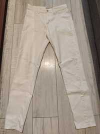 Spodnie jeansy rurki skinny jeans z wysokim stanem białe eleganckie