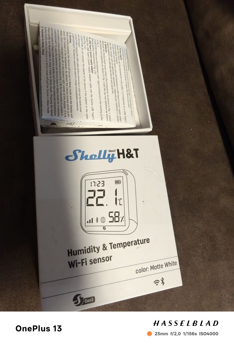 Czujnik temperatury i wilgotności SHELLY Wi-Fi