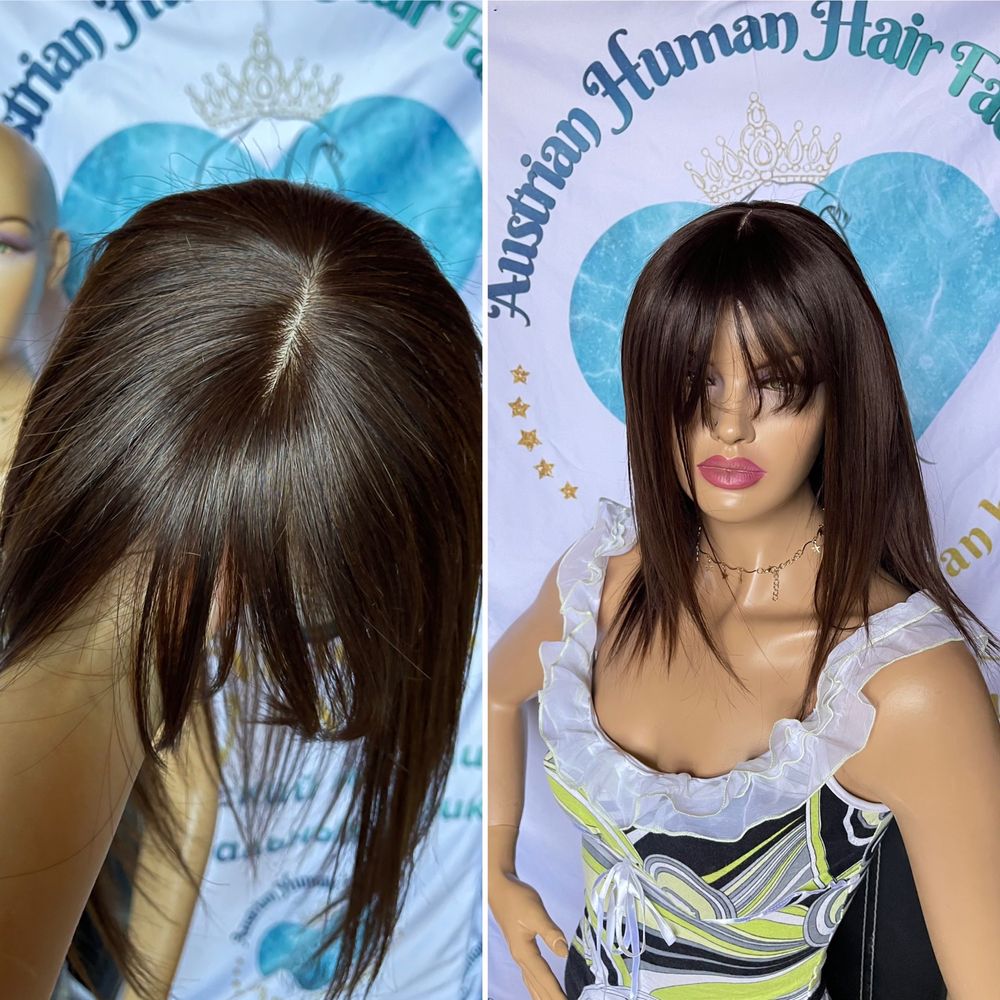 Натуральная накладка система кожи славянские детские волосы 45 см