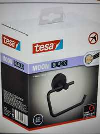 tesa® Czarny uchwyt na papier toaletowy Moon Black