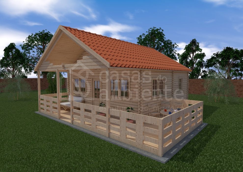 Casa de Madeira - Cabana de 47,3m2 (33m2+14,3m2)