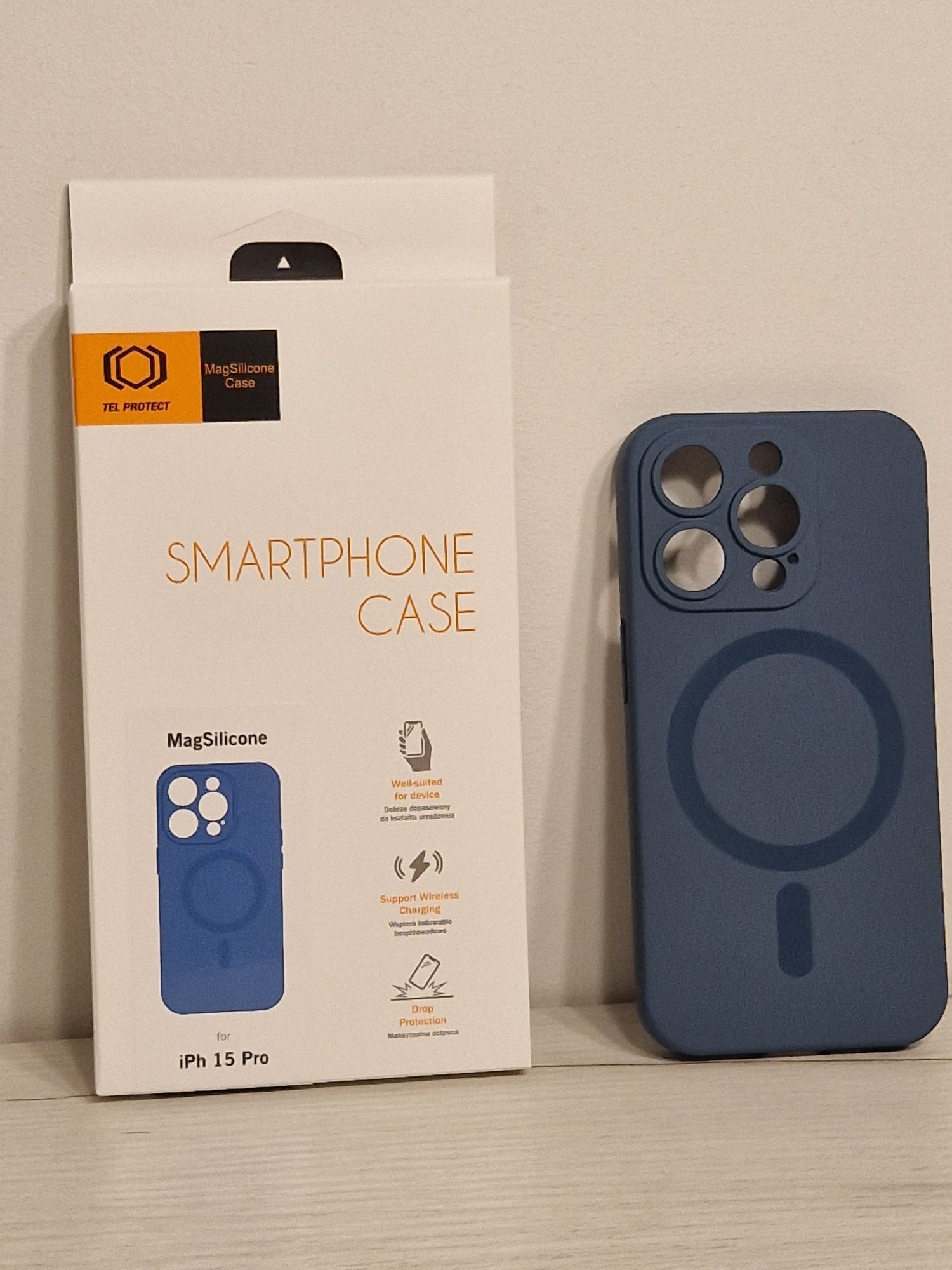 TEL PROTECT MagSilicone Case do Iphone 15 Pro Granatowy