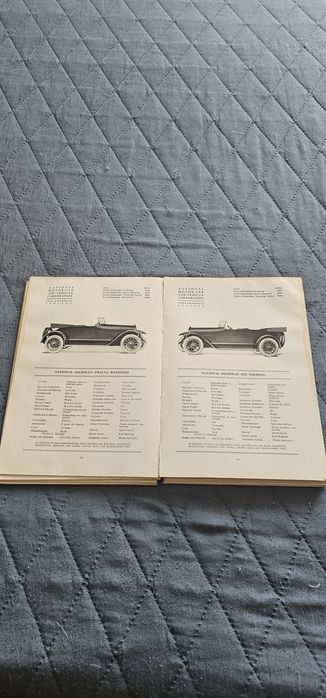 Guia de especificações automóvel de 1918