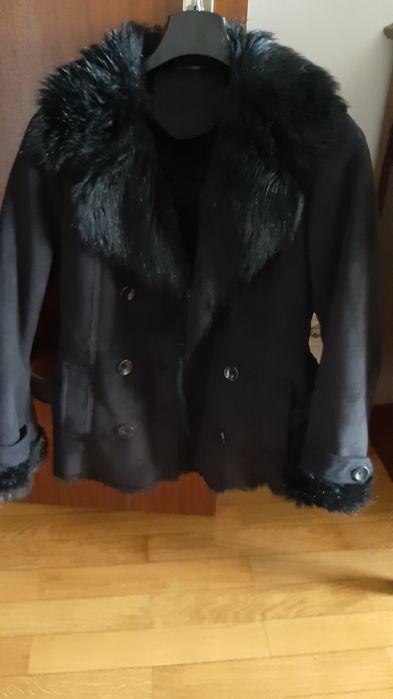 Casaco Senhora CAROLL Pele de Camurça Preto