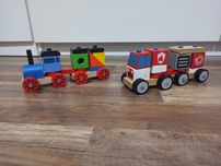 Drewniany pojazd straż pożarna pociąg Playtive