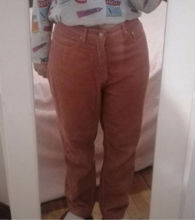 Calças bombazine rosa salmão stradivarius