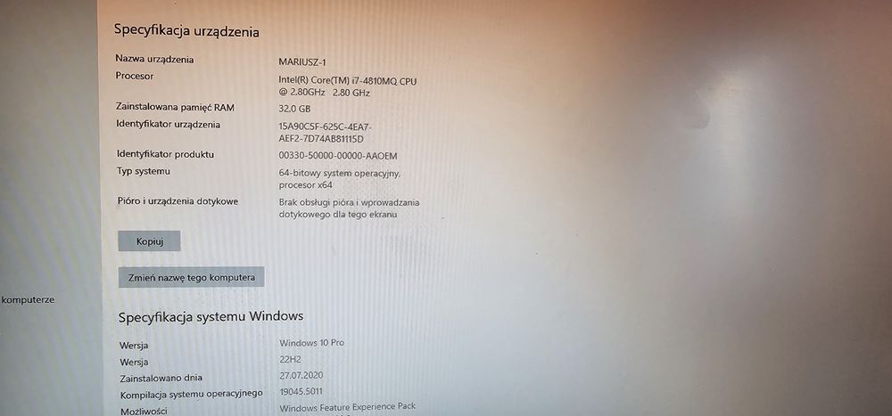 Laptop Dell Precision M6800
