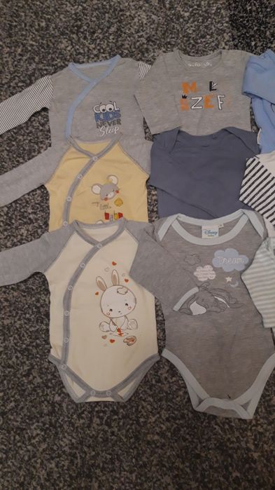 12 szt body długi rękaw z długim rękawem 68