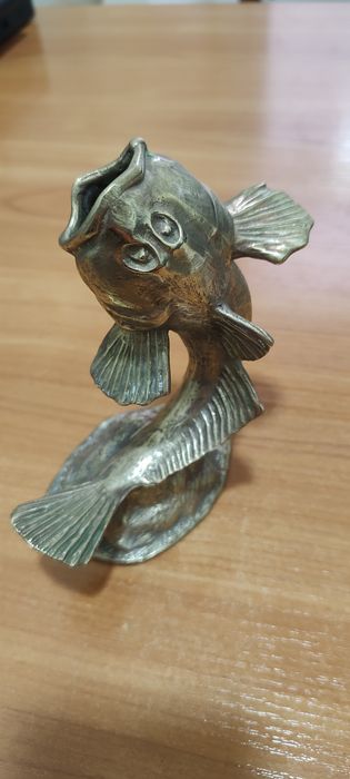Рыба Бычок пепельница бронзовая статуэтка  "Нимор". СССР