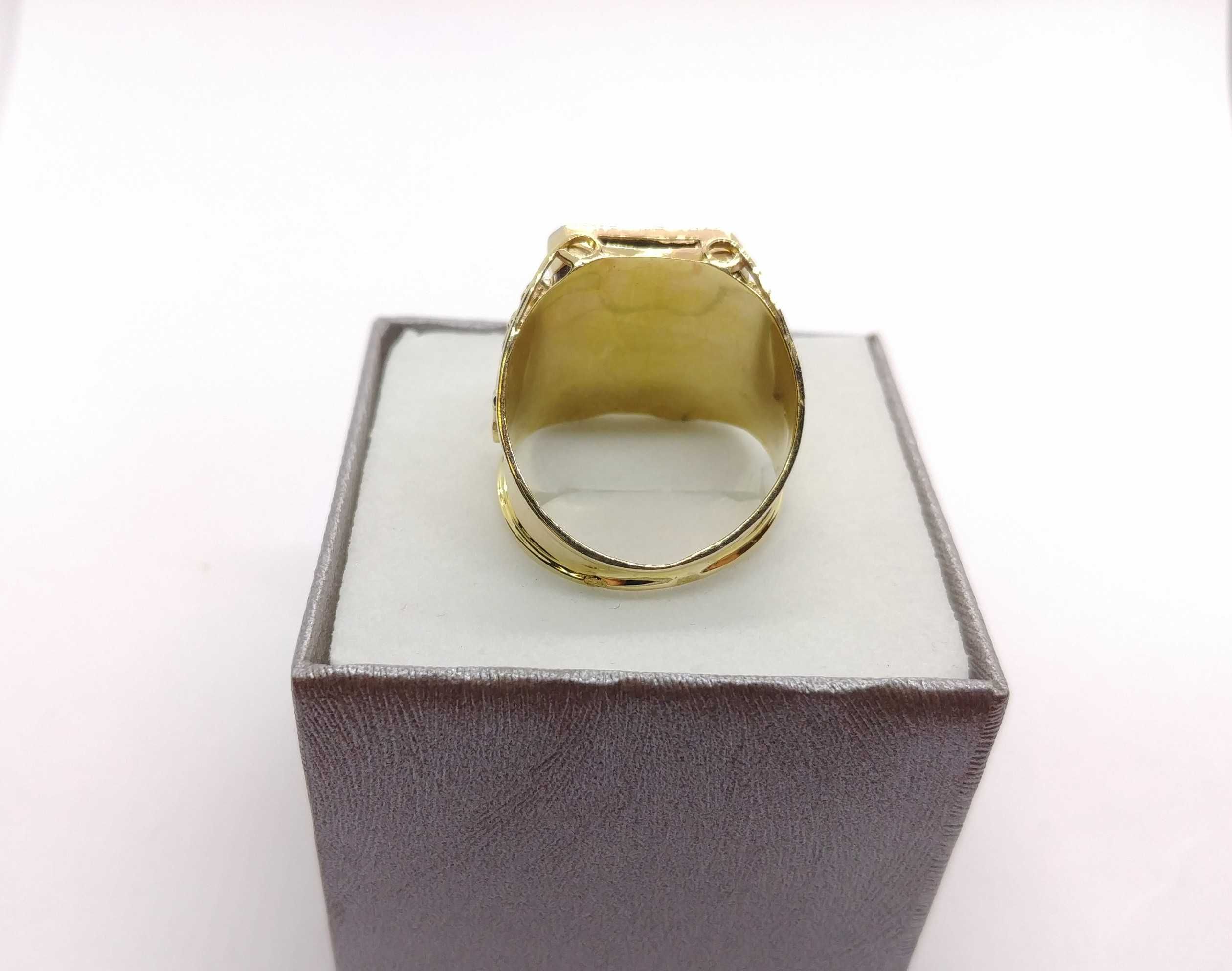Złoty pierścień/sygnet 10,50g r.25 próba 585 Złoto jak nowe / LID