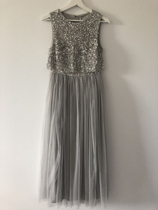 Maya r. 36 nowa sukienka z topem Asos srebrna