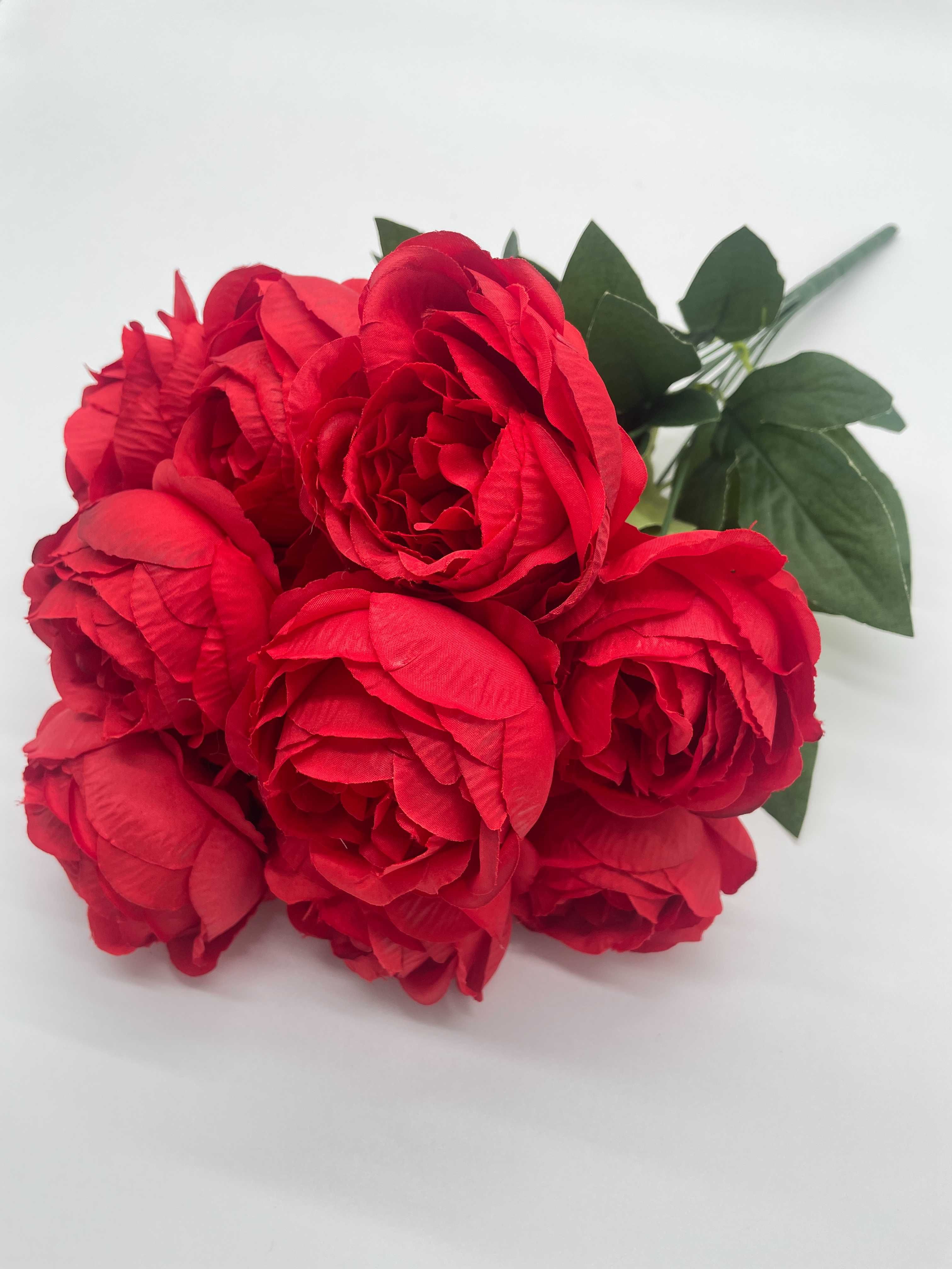 Bukiet Kwiatów Peonia Piwonia Duży Do Wazonu Czerwona 50CM