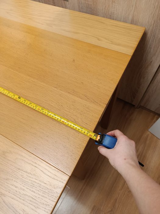 IKEA Stół Drewniany Naturalny Rozkładany 90x50 cm