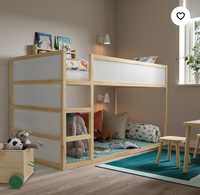 Cama kura ikea/ Cama reversível, branco/pinho, 90x200 cm, com colchao