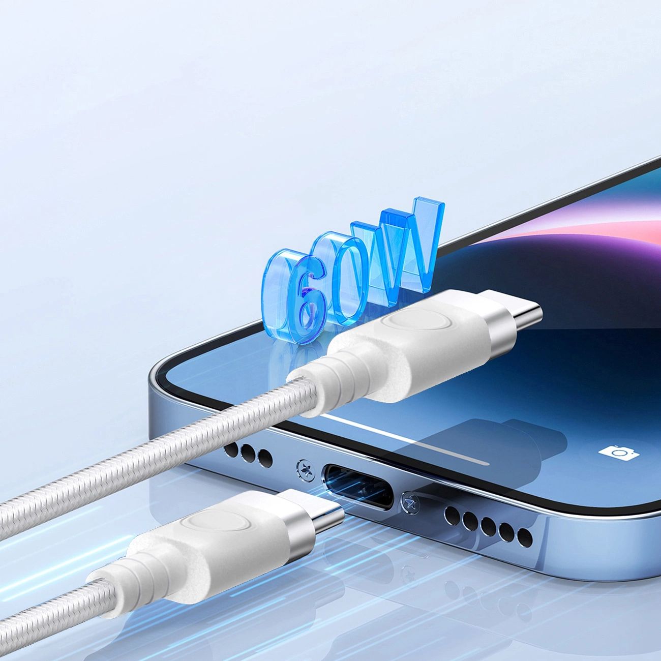Kabel Orico Cdx 60W 3A Power Delivery Usb-C - Usb-C 1M - Biały