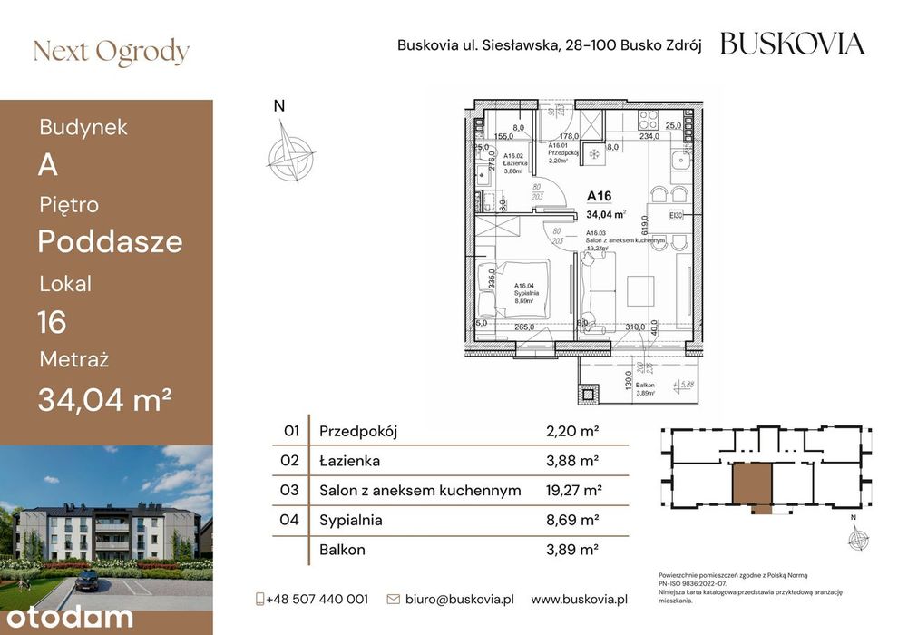 Nowa inwestycja NEXT OGRODY - 34,04m2 za cenę 288 tys.zł !!!