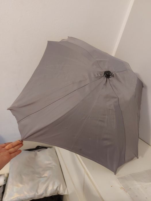 Parasolka parasoleczka  z uchwytem do wózka siwo  siwa szara junama di
