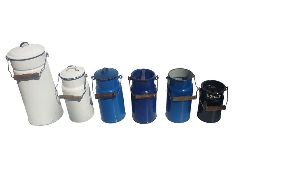 Bańka Emaliowana mleko jagody Gadżet do Wystroju w Starym Stylu