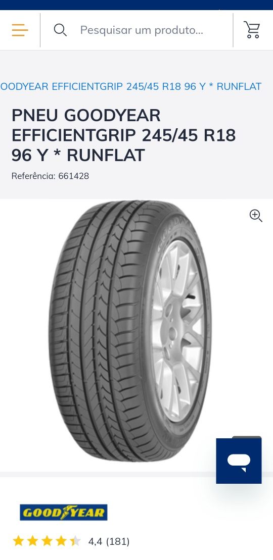Pneu GOODYEAR 245/45R18 RunFlat