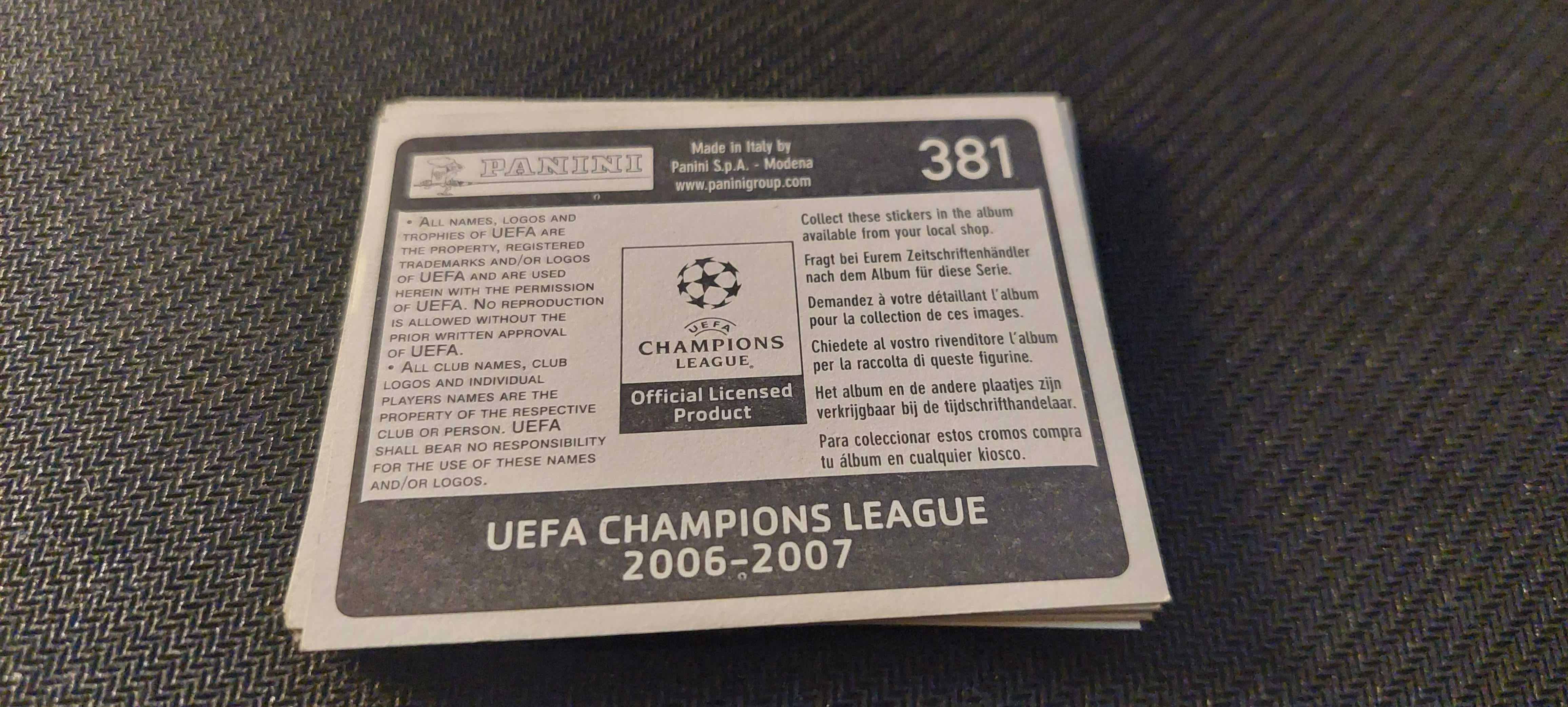 Cromos Champions League 2006/07 | Panini Liga dos Campeões (Ver Lista)
