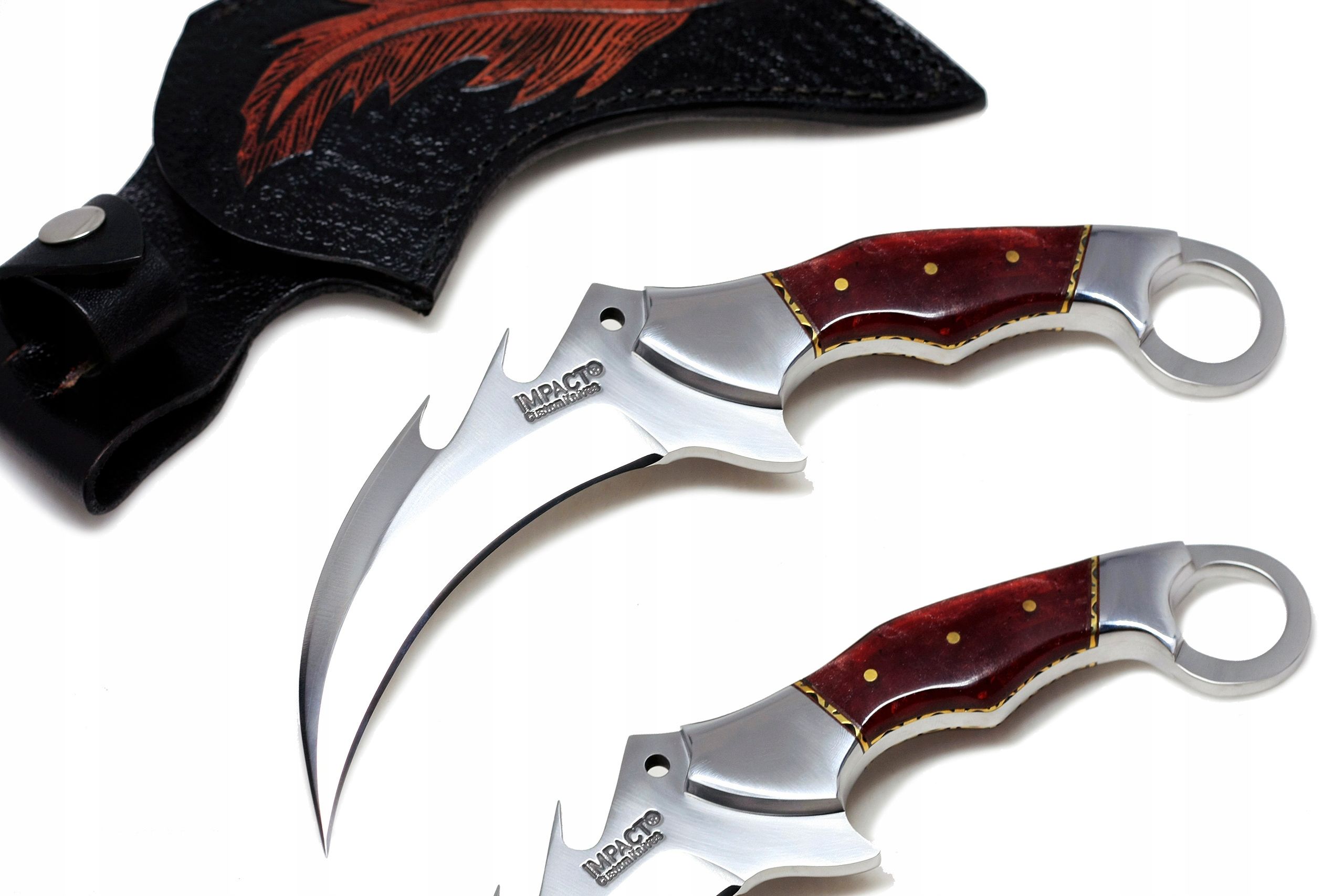 NÓŻ ręcznie wykonany karambit MYŚLIWSKI BUSHCRAFT żywica STAL Impact