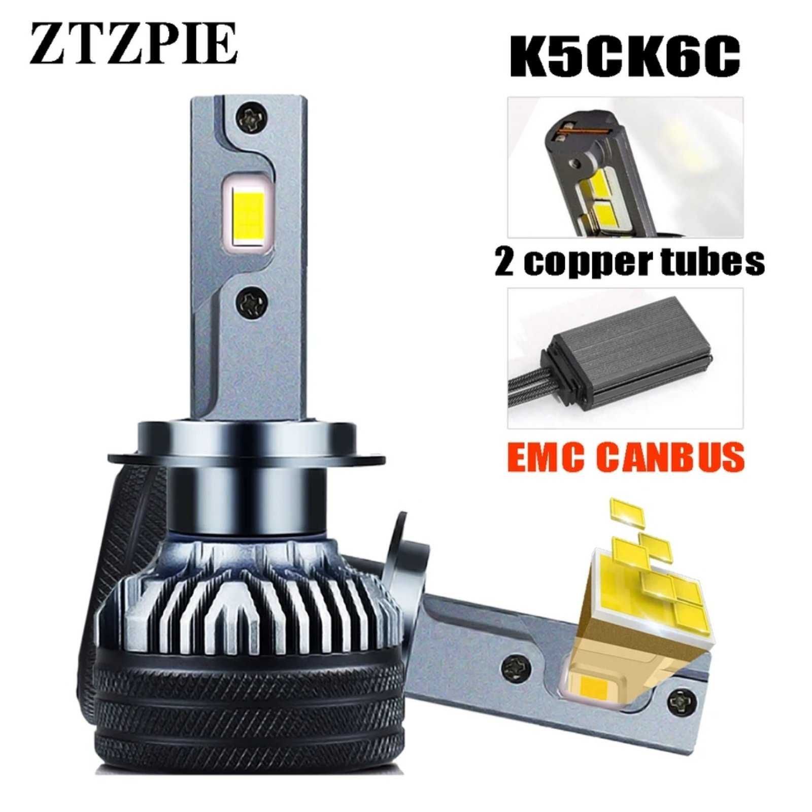 Led лампи ZTZPIE H4 H7 H8 H9 H11 H1 h13 HB4 hb3 hir2 6000k 4300 Canbus