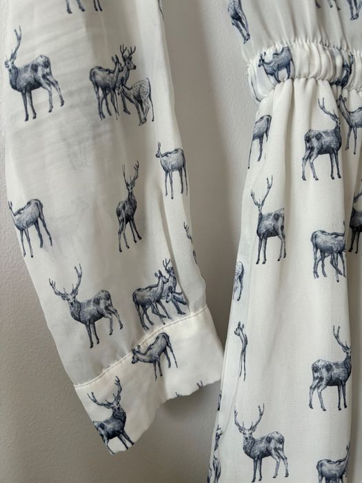 Zwiewna sukienka w jelenie, sarny Mango XS