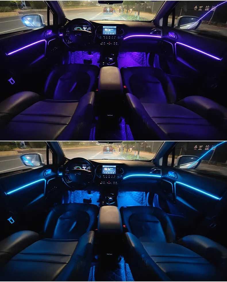 Подсветка салона авто контурная ambient light RGB  Вища Якість 18 в 1