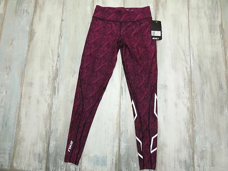 2xu Mid-rise Print Compression Legginsy Kompresyjne Run Biegania