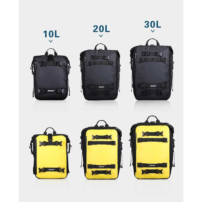 Bolsa Banco Traseiro Moto 10L/20L/30L - Impermeável Fixação por Fitas