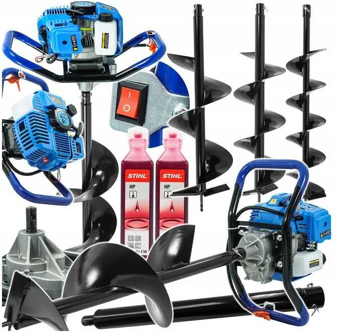 ŚWIDER SPALINOWY Wiertnica Glebowa Ziemi Gleby 5,2KM  +3 Wiertła