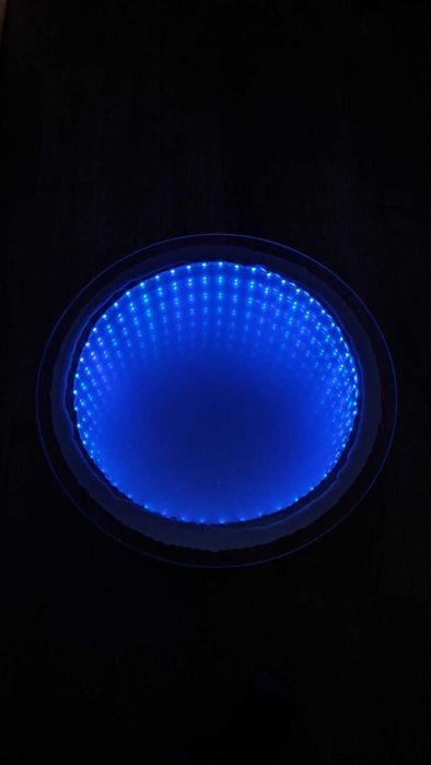 Mesa de Centro Redonda com Efeito 3D e LED – Exclusiva!