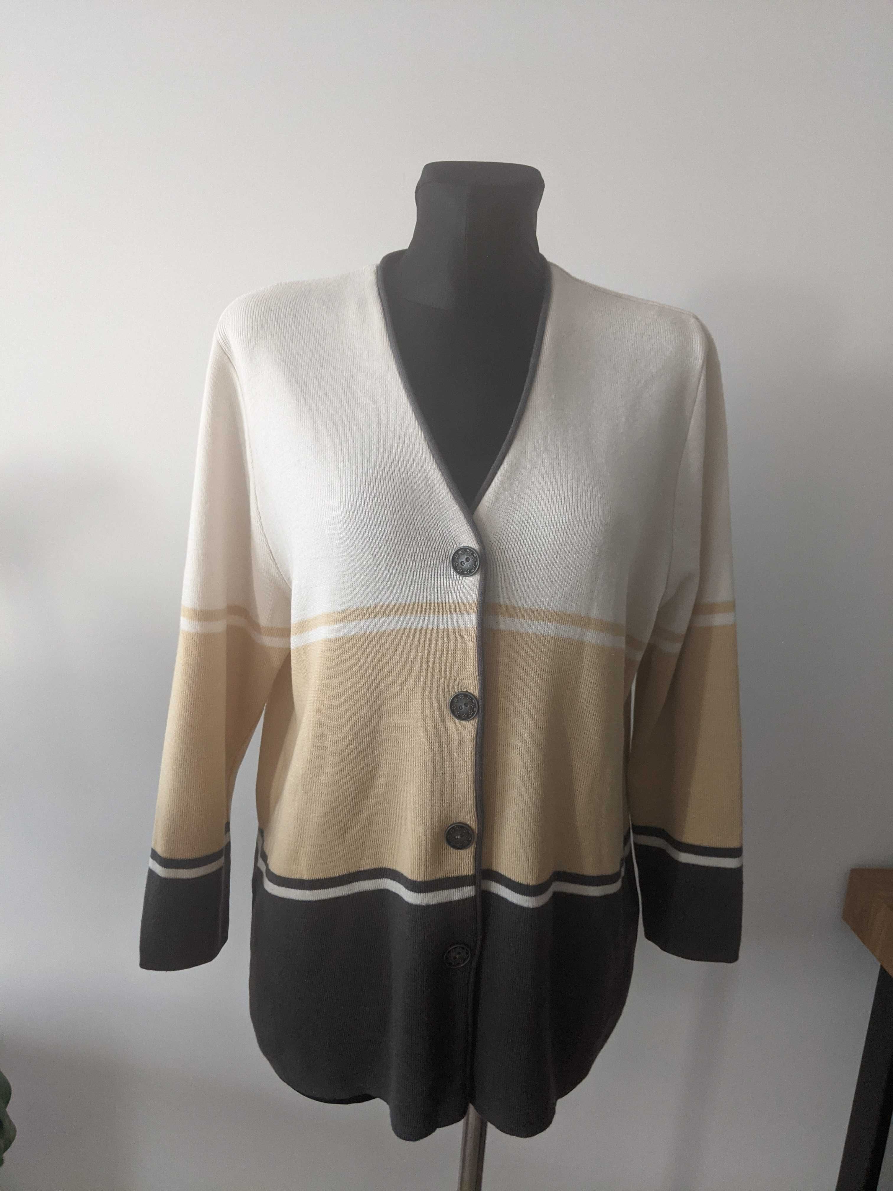 Sweter damski 44 mięsisty zgrabny długi wełna