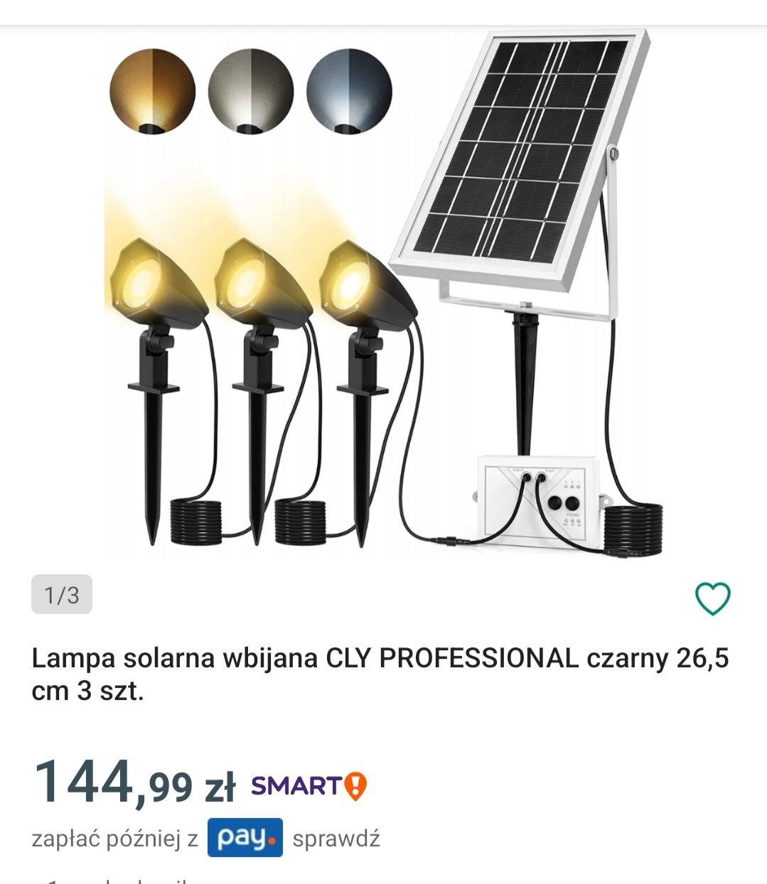 Lampy solarne wbijane 4sztuki