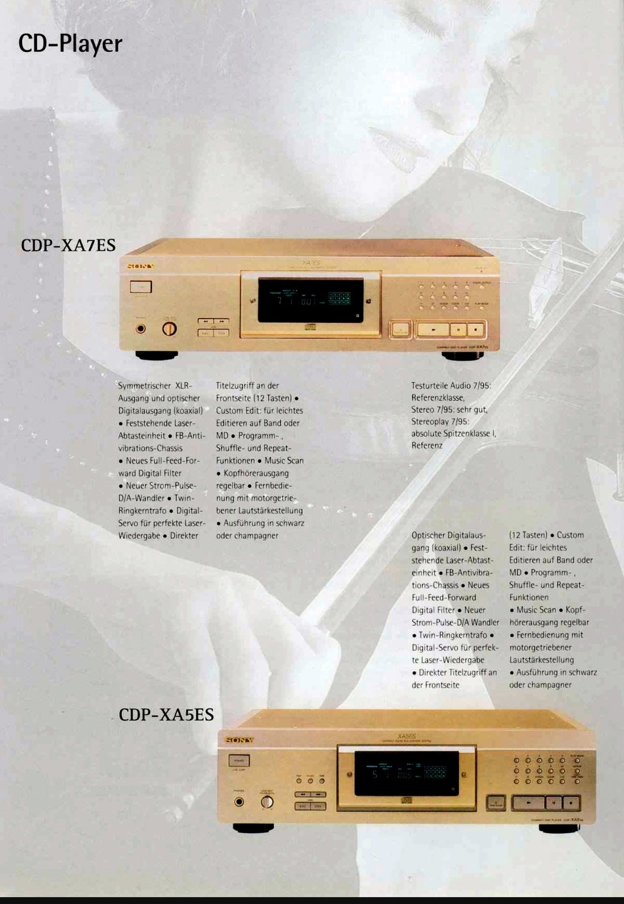Odtwarzacz płyt CD Sony CDP-XA5ES w wersji czarnej z pilotem jak nowy