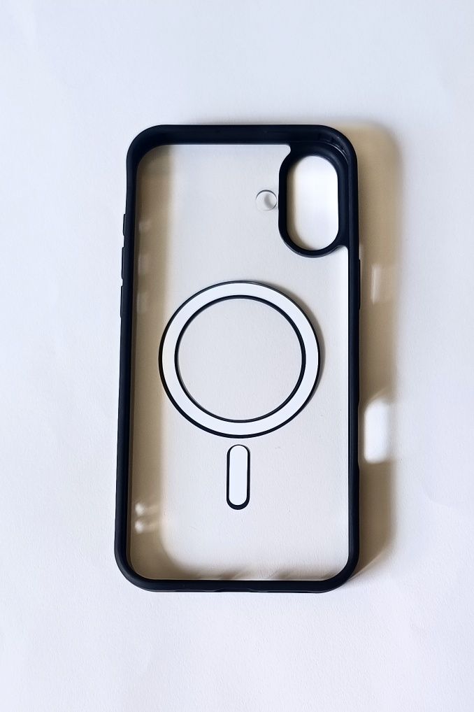 Etui/case przezroczyste z magsafe czarne iPhone 16 plus